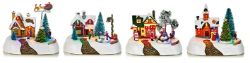 CHRISTMAS 15CM LIT ANIMATED HOUSE VILLAGE SCENE TREE SANTA 4 DESIGNS XMAS[SCENE 3]