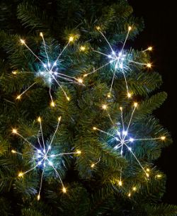 20CM TREE SPARKLE LIGHT 128 ICE / WARM WHITE LED MULTI-ACTION CHRISTMAS XMAS