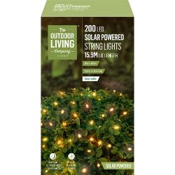 200 SOLAR POWERED MULTI ACTION GARDEN LIGHTS WARM WHITE