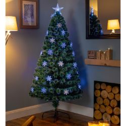 PREMIER PRE-LIT FIBRE OPTIC SNOWFLAKE INDOOR CHRISTMAS TREE STAR TOPPER 1.8M