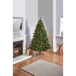 PREMIER 6FT 1.8M 280 LEDS PRE-LIT INDOOR OUTDOOR OREGON PINE PVC CHRISTMAS TREE