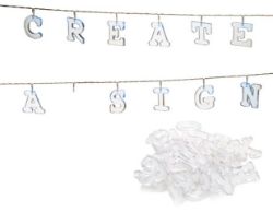 SOLAR 20 LED CREATE-YOUR-OWN SIGN LIGHTS COOL WHITE 1.9M LIT LENGTH GARDEN