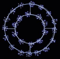 50CM CIRCULAR 260 WHITE PIN WIRE LED INDOOR/OUTDOOR XMAS LIGHT CHRISTMAS DECO