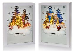 30CM SNOW BLOWING LIT MUSICAL SCENE SANTA CHRISTMAS LIGHT UP BATTERY OPERATED