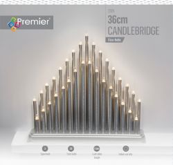 36CM CANDLEBRIDGE TOWER XMAS CELEBRATION DECORATION CLEAR BULBS