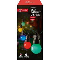 20 FLASHING INDOOR OUTDOOR FESTOON PARTY LIGHTS MULTI-COLOURED LED 5.7M GARDEN