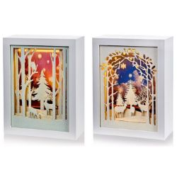 PREMIER WOODLAND SCENE CHRISTMAS DIORAMA LIGHT UP BOX