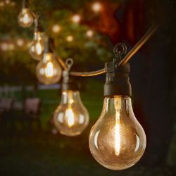 CHRISTMAS LIGHTS FESTOON BULBS OUTDOOR 10 CONNECTABLE WARM WHITE LED LV191200WW