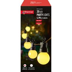 20 FLASHING INDOOR OUTDOOR FESTOON PARTY LIGHTS WARM WHITE LED 5.7M GARDEN