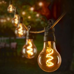 DECORATIVE GARDEN LIGHTS CHRISTMAS WARM WHITE SPIRAL FESTOON CONNECTING LED