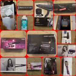 PALLET OF MIXED ITEMS CONTAINING BABYLIS HAIR STYLERS AND SOLEUS FITNESS WATCHES