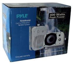 20 BOXES OF NEW PAIRS OF 2 X PYLE PDWR40W WATERPROOF OUTDOOR SPEAKERS RRP £1800