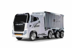 RIDE ON TRUCK WITH DETACHABLE CONTAINER AND PARENTAL REMOTE CONTROL 12V 4 WHEEL DRIVE JJ2011 - WHITE