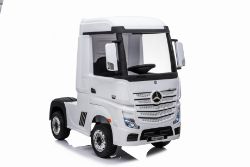 RIDE ON FULLY LICENCED MERCEDES BENZ ACTROS TRUCK HL358 12V WITH OFFICIAL TRAILER - WHITE
