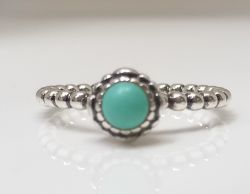 GENUINE PANDORA TURQUOISE DECEMBER BIRTHSTONE RING SIZE R1/2 