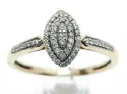 MARQUISE SHAPE DIAMOND ENGAGEMENT/DRESS RING + GIFT BOX + VALUATION CERTIFICATE OF £795