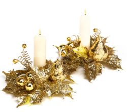 OUTDOOR 3D LED WROUGHT HOLLOW GOLD LEAVES STRING CHRISTMAS HOME ORNAMENTAL LIGHT