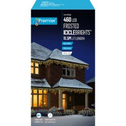 460 LED SNOWING ICICLES FROSTED MULTI-ACTION CHRISTMAS LIGHTS TIMER - WARM WHITE