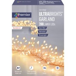 288 LARGE LEDS ULTRABRIGHTS MULTI-ACTION CHRISTMAS GARLAND WARM WHITE