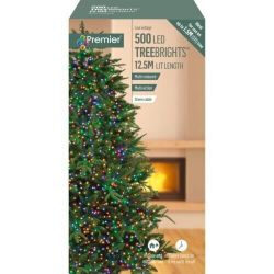 PREMIER MULTI COLOUR 500 LED CHRISTMAS TREE TIMER STRING LIGHTS