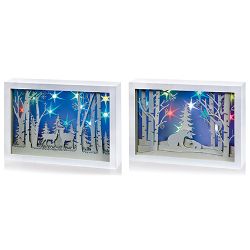 PREMIER WOODLAND SCENE CHRISTMAS DIORAMA LIGHT UP BOX