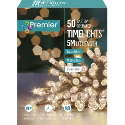 5M CHRISTMAS BATTERY POWER OUTDOOR FAIRY LED LIGHTS WITH TIMER | WARM WHITE