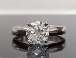 1.28CT SOLITAIRE DIAMOND ENGAGEMENT RING 18CT WHITE GOLD + GIFT BOX + VALUATION CERTIFICATE OF £9895