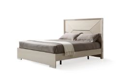 FURNITURE VILLAGE TORMALINA LUCIA DOUBLE BED CREAM WALNUT HIGH GLOSS MRP £959