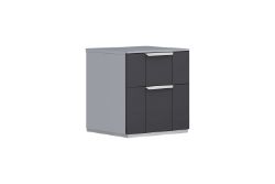 IVY 2 DRAWER NIGHTSTAND IN TWO TONE FLANNEL AND GRAPHITE SATIN LACQUER MRP £349