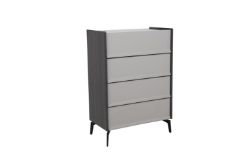 DFS BELLA TALL CHEST IN TWO TONE SLATE AND CASHMERE HIGH GLOSS MRP £859