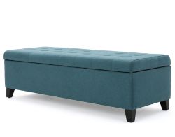 **(BRAND NEW SEALED BOX)** FABRIC STORAGE OTTOMAN DARK TEAL