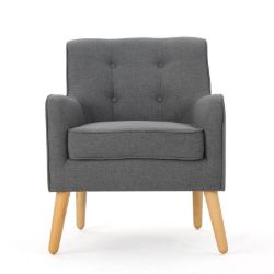 **(BRAND NEW SEALED BOX)** FABRIC ARM CHAIR CHARCOAL
