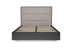 DFS BELLA KINGSIZE BED FRAME IN HIGH GLOSS SLATE WOOD GRAIN AND CASHMERE MRP £959