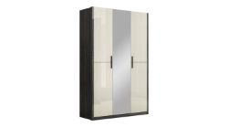 DFS BELLA 3 DOOR HINGED WARDROBE IXMIRROR DOOR IN TWO TONE SLATE AND CASHMERE MRP £1299