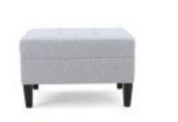 **(BRAND NEW SEALED BOX)** ZAHRA MODERN LIGHT GREY POLYESTER RECTANGLE OTTOMAN