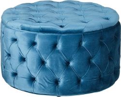 **(BRAND NEW SEALED BOX)** NEW VELVET OTTOMAN (AQUA)