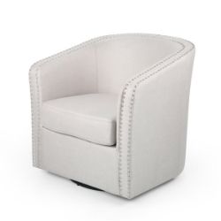 **(BRAND NEW SEALED BOX)** LINEN SWIVEL CLUB CHAIR