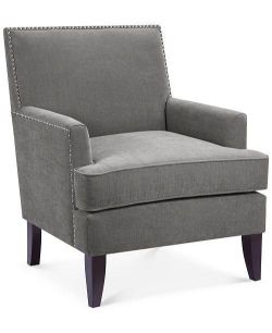 **(BRAND NEW SEALED BOX)** FABRIC SILVER NAILHEAD ACCENT CHAIR