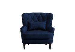**(BRAND NEW SEALED BOX)** TUFTED CLUB CHAIR NAVY BLUE