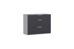 IVY 3 DRAWER DRESSER IN TWO TONE FLANNEL AND GRAPHITE GREY SOFT CLOSE DRAWERS MRP £829