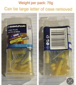 450 PACKS RAWLPLUG UNO PLUG WITH SCREW HARDWARE CLEARANCE PALLET