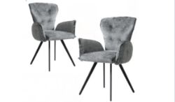 PAIR OF BRAND NEW DINING CHAIRS IN GREY