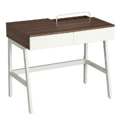 10 X WRITING DESKS WITH HIDDEN STORAGE WHITE AND WALNUT