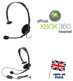 JOBLOT 50 X NEW OFFICIAL XBOX 360 LIVE ONLINE CHAT HEADSET WITH MIC GAMING HEADPHONES 2.5MM AUX