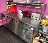 Genfrost GEN31 stainless steel 3 door mobile refrigerated counter (Approx. 1800 x 1400) (Advised