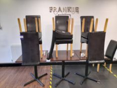 3 x Square tables (Approx. 700 x 700), and 1 x rectangular table (Approx. 700 x 1200), with 10 x