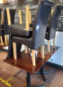 2 x Square tables (Approx. 700 x 700), with 4 x leather effect chairs