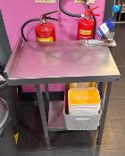 Stainless steel prep table with can opener (Approx. 650 x 450)
