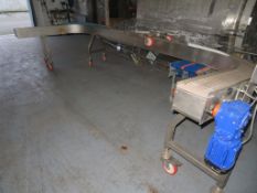 Foodmek U-Shaped Acrylic Slat Belt Mobile Conveyor, Belt Width 200mm, 1300mm x 3800mm