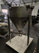 Stainless Stell Conical Vessel c1100mm Dia 1700mm High inc frame